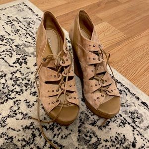 Gianni Bini Lace Up Platform Wedges